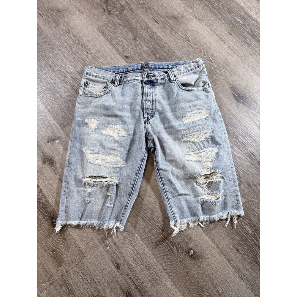 Prps Jeans Men's Blue Distressed Cutoff Denim Jeans Shorts Size 36